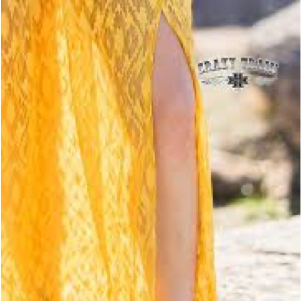 Crazy Train Mustard Rayanne Maxi Dress - Med